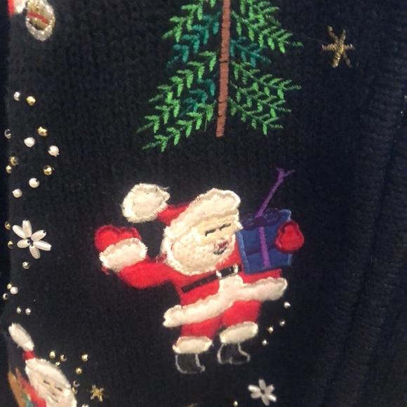 Santa Appliqué Cardigan Sweater - Picture 10 of 14